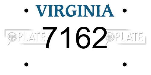 7162 Virginia License Plate
