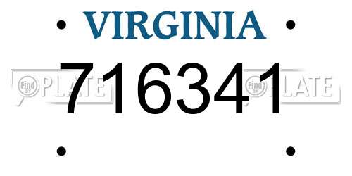 716341 Virginia License Plate