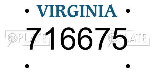 716675 Virginia License Plate