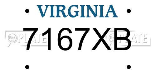 7167XB Virginia License Plate