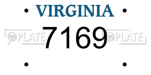7169 Virginia License Plate