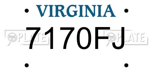 7170FJ Virginia License Plate