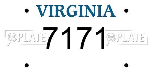7171 Virginia License Plate