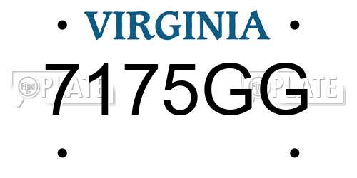 7175GG Virginia License Plate