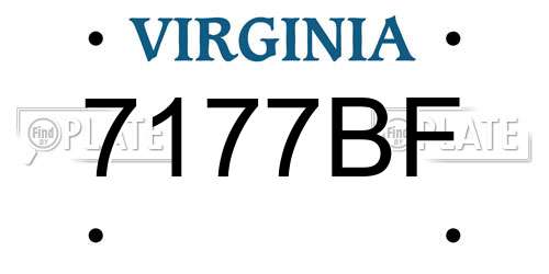 7177BF Virginia License Plate