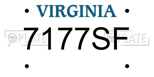 7177SF Virginia License Plate