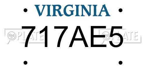 717AE5 Virginia License Plate