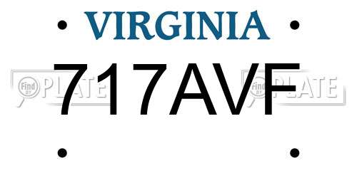 717AVF Virginia License Plate