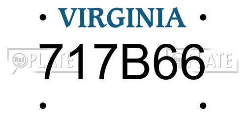 717B66 Virginia License Plate