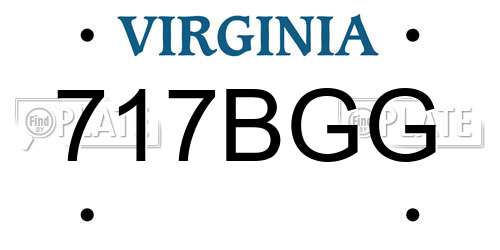 717BGG Virginia License Plate