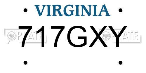 717GXY Virginia License Plate