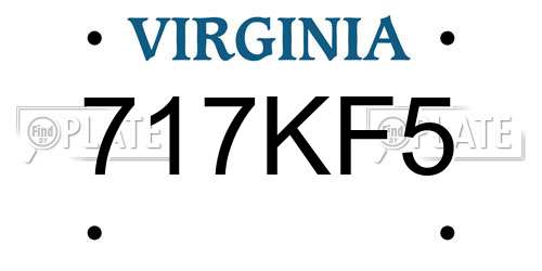 717KF5 Virginia License Plate