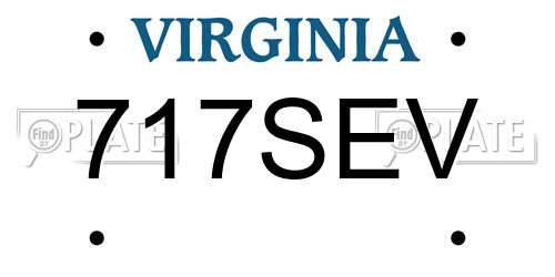 717SEV Virginia License Plate