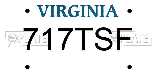 717TSF Virginia License Plate