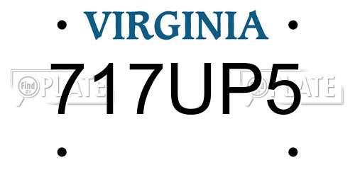 717UP5 Virginia License Plate