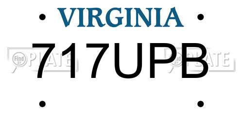 717UPB Virginia License Plate