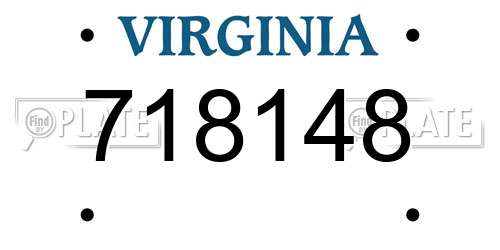718148 Virginia License Plate
