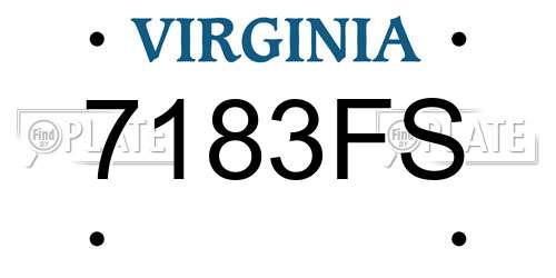 7183FS Virginia License Plate