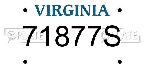 71877S Virginia License Plate