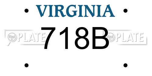 718B Virginia License Plate