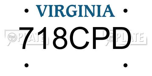718CPD Virginia License Plate