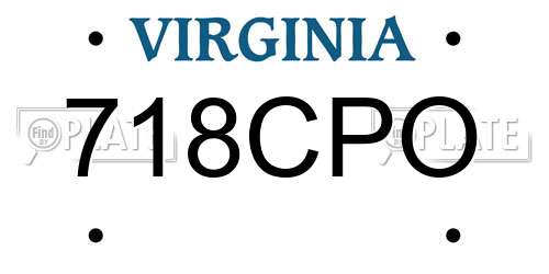 718CPO Virginia License Plate