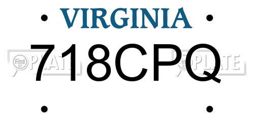 718CPQ Virginia License Plate