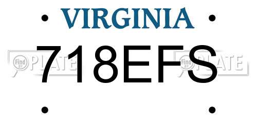 718EFS Virginia License Plate