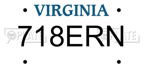 718ERN Virginia License Plate