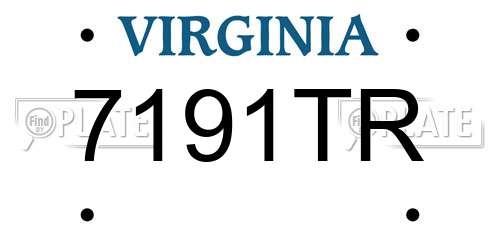 7191TR Virginia License Plate