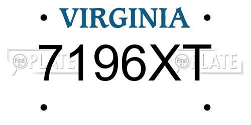 7196XT Virginia License Plate