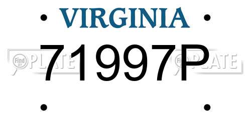 71997P Virginia License Plate