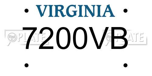 7200VB Virginia License Plate
