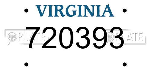 720393 Virginia License Plate