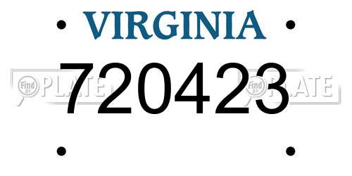 720423 Virginia License Plate