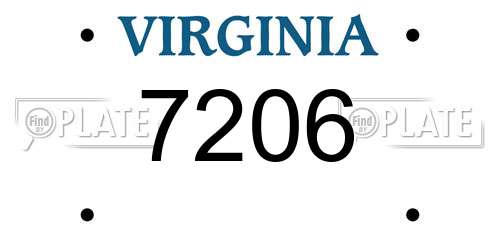 7206 Virginia License Plate