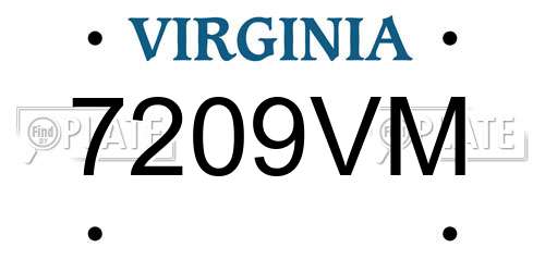 7209VM Virginia License Plate