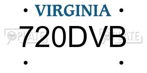 720DVB Virginia License Plate