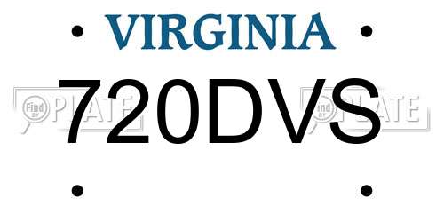 720DVS Virginia License Plate