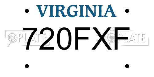 720FXF Virginia License Plate