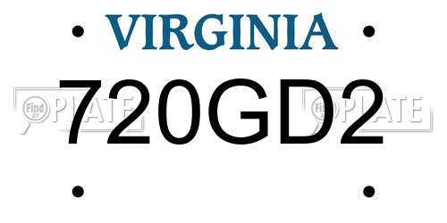 720GD2 Virginia License Plate