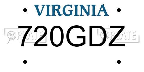720GDZ Virginia License Plate