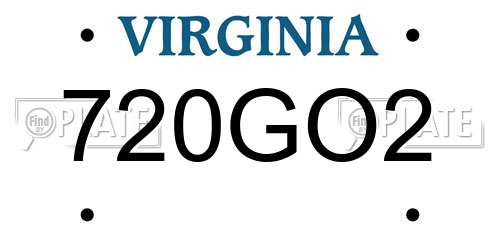 720GO2 Virginia License Plate