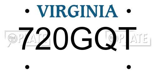 720GQT Virginia License Plate