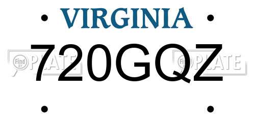 720GQZ Virginia License Plate
