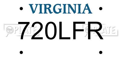 720LFR Virginia License Plate