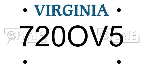 720OV5 Virginia License Plate