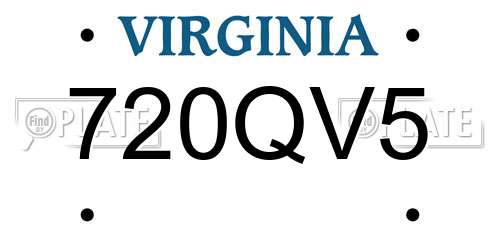 720QV5 Virginia License Plate