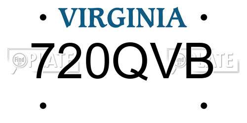 720QVB Virginia License Plate