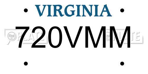 720VMM Virginia License Plate
